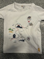 Steiff T-Shirt , Schatzinsel, Weiß, Größe 122, Gebraucht Mit Kleinen Fehlern