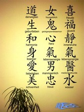 Wandtattoo Chinesische Schriftzeichen 1St davon, MATT Aufkleber China hieroglyph