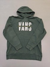 Vans Green Hoodie Large Off The Wall Logo Pullover Fleece Sweatshirt Freizeit