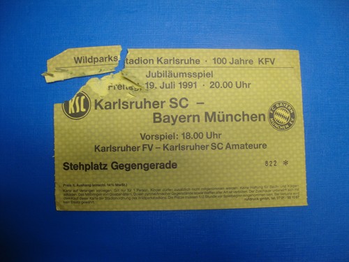1991 ticket karlsruher ksc - karlsruher, sc