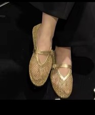 Schuhe Gold Netzstoff