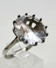 Schöner 835 Silber Ring Mit Bergkristall