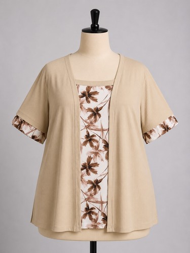 Kurzarm shirt beige - ▀▄,