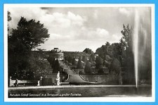 Potsdam (um 1935) - Schloss Sanssouci mit Terrassen und Fontaine - AK 390