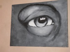 Bild Gemälde Acryl BLICK 2" 40x30 Unikat Original handmade Deko Geschenkidee