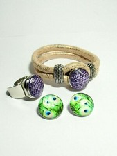  Wechselschmuck Armband Ring im Set mit Click Snap Button Chunks Druckknopf NEU