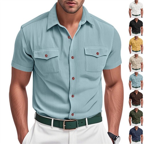 Herren cord kurzarmhemd - herren,