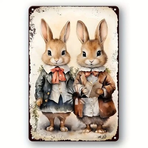 Blechschild hasen kaninchen - blechschild,