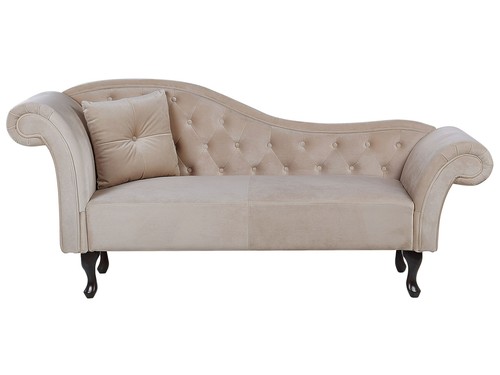 Chaiselongue samt beige - chaiselongue,