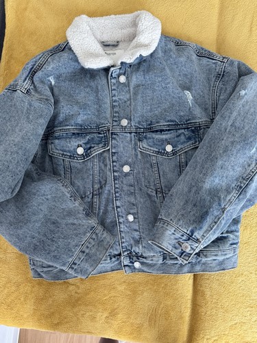Damen jeansjacke mit teddyfell - mit,