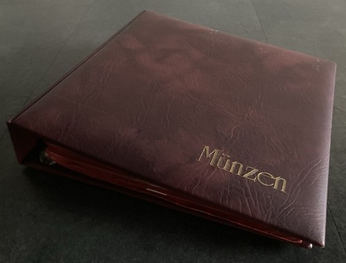 Münzalbum weinrot 25x25cm - münzalbum,