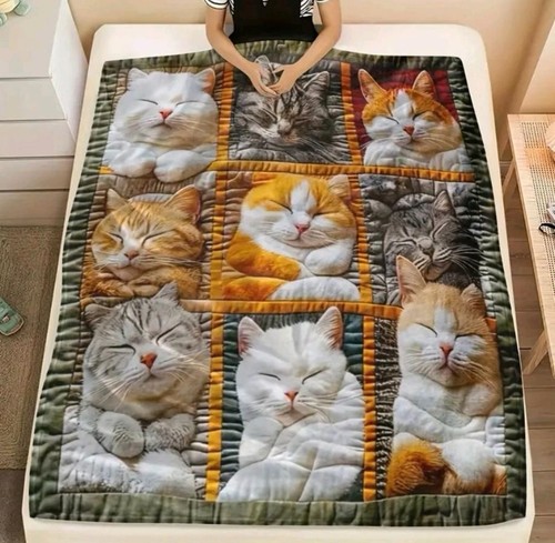 Katzen motiv flanell decke - motiv, neu