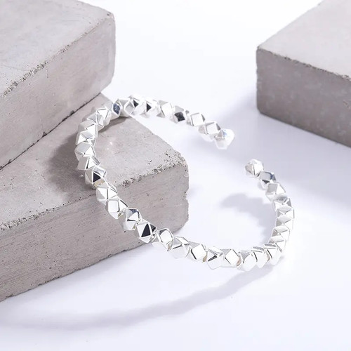 Damen armreif glatt - glatt, sterling