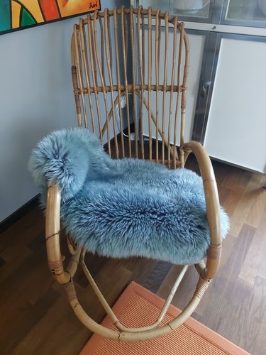 Vintage rattan schaukelstuhl - vintage,