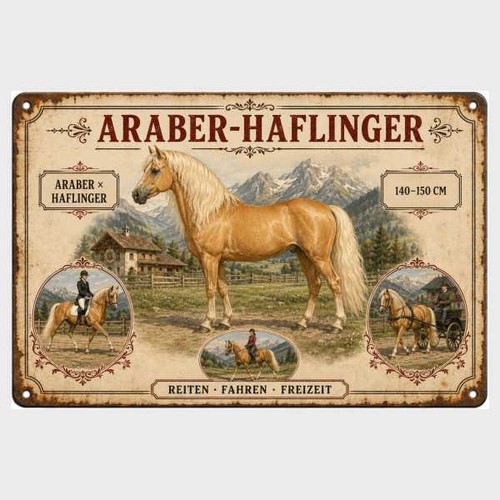Blechschild araber haflinger - blechschild,