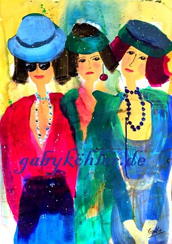 Kunstdruck frauen aquarell din - frauen,