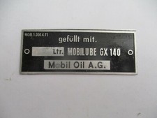 Typenschild schild mobilöl - typenschild,