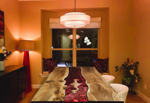 Farmhouse epoxy river dining - epoxy,