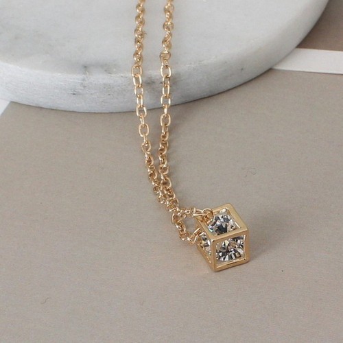 Halskette würfel mit diamant - halskette,