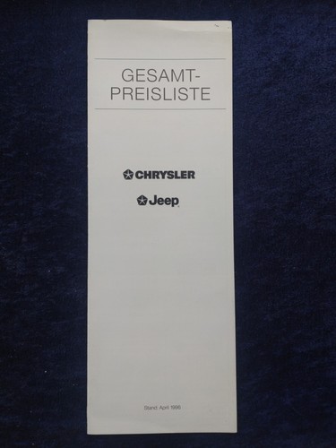 Chrysler jeep preisliste - chrysler,