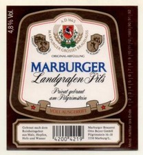 altes Bieretikett 1988 Marburger Brauerei Otto Beyer †2003 MARBURG lesen! *M325a