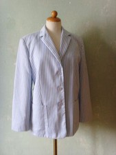 BASLER Blazer Jacke blau weiss gestreift Marine-Look Gr. 42 XL schick Trend  