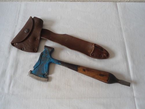 Campingbeil mit ledertasche - campingbeil,