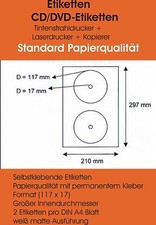 100 CD DVD Etiketten Label