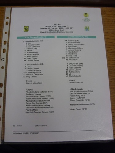 2011 colour teamheet - 15.02.2011,