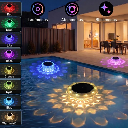 Led solar poolbeleuchtung - solar, rgb