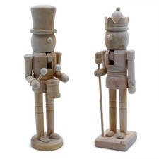 Nussknacker Holz Figur 2er Set zum Bemalen 26 cm - Weihnachten Advent Tisch Deko