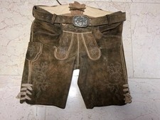 SPIETH & WENSKY -Havel In Tabak/HOLZ Lederhose Gr.44 Tracht Braun WILD BOCK