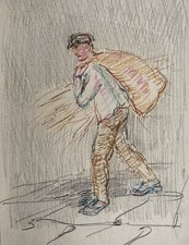 Mann mit sack - mann, arbeiter