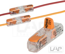 WAGO Hebelklemme 221-2411 Klemmen 2 Leiter Klemme Durchgangsverbinder mit Hebel