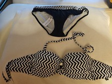 Neuer ungetragener Bügel-Bandeau-Bikini, schwarz-weiß von Jette