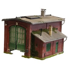 Diorama H0/1:87 Vollmer Lokschuppen 1 - ständig fertig gebaut Gebäude patiniert