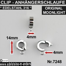 Anhänger Klapp Schlaufen Einhänger Vario Clip Schlaufe mit Öse Edelstahl DIY