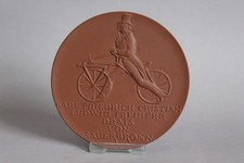 Meissen Medaille Freiherr Drais von Sauerbronn Böttger Steinzeug D 10 cm