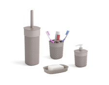 Badezimmer Badmöbel Set Bad Schale Spender Seife Zahnbürstenhalter Klobürste NEU