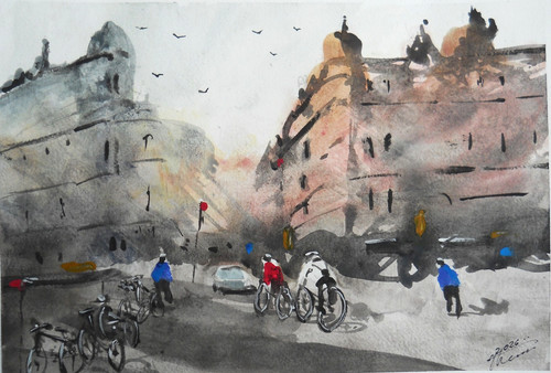 Original aquarell paris - original,