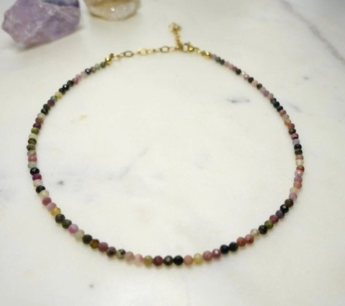 Turmalin choker halskette - turmalin, choker-halskette