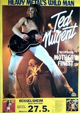 TED NUGENT 1981 RÜSSELSHEIM - orig. Concert Poster - Konzert Plakat - DIN A1
