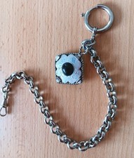 Antike Taschenuhrenkette silberfarben m. Anhänger 24cm Uhrenkette 