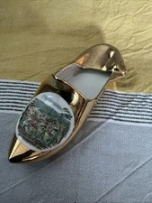 Porzellanschuh Vintage goldfarben Bischofsgrün Hallerstein Porzellan Bavaria
