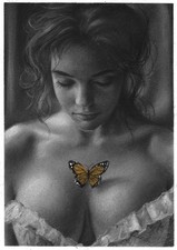 nackte Frau mit Schmetterling