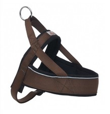 Norwegergeschirr Reflektor Hundegeschirr Brustgeschirr Neopren gepolstert braun