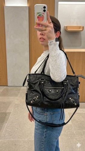 Leder handtasche schwarz - handtasche, |