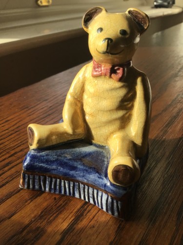Vintage teddybär auf blauem - vintage,