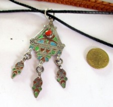 BERBER Tuareg ethnisch KABYLEI  Sterling Silber Anhänger Koralle Marokko Algier