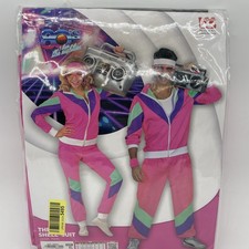 W WIDMANN MILANO Party Fashion - Kostüm Trainingsanzug, rosa, 80er Jahre Outfit,